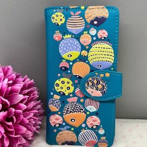 Woman’s Wallet Large : Fish Teal